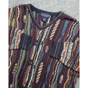 Vintage 90's Roundtree & Yorke Sweater Men's XL Cosby Style Textured Cable Knit
